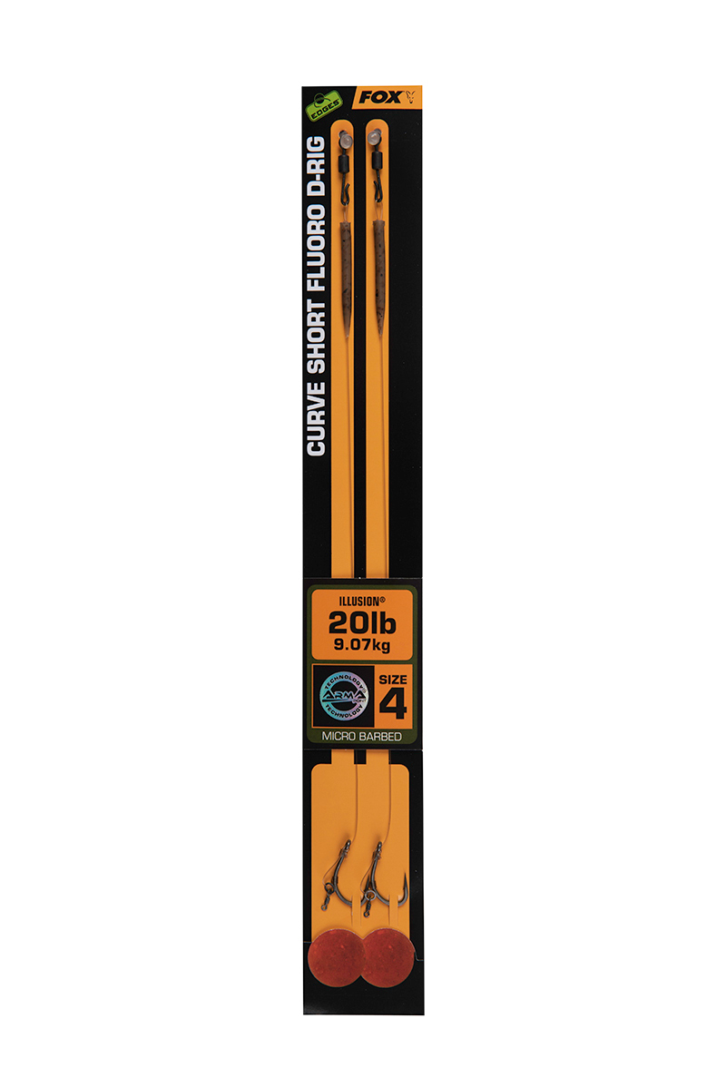 FOX EDGES™ CURVE SHORT FLOURO D-RIGS 4 es méret
